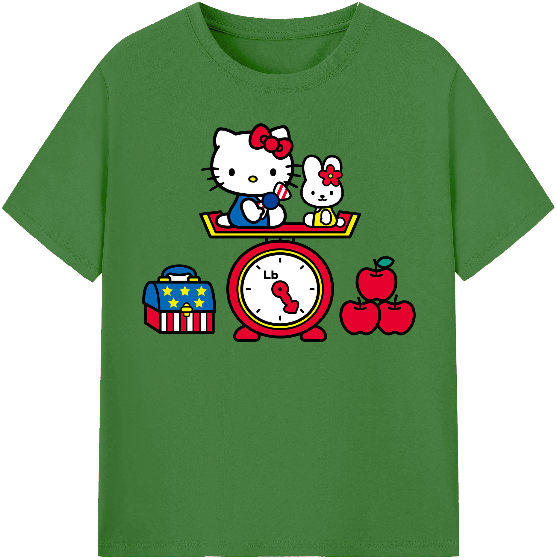 （画像用） Hello Kitty ハローキティ レディースカジュアルプリントTシャツ（綿100％）